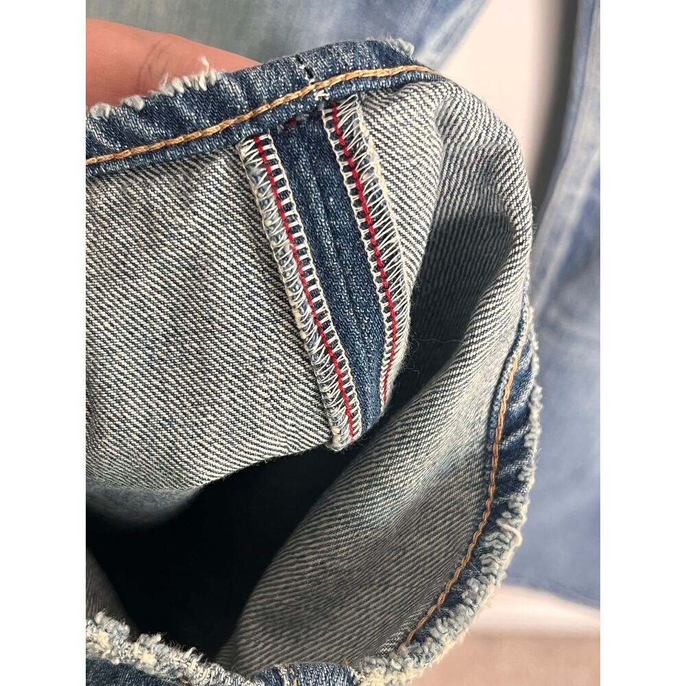 Moussy Vintage Selvedge Paint Splatter High Waisted Button Fly Straight Jeans 28 - Picture 10 of 13